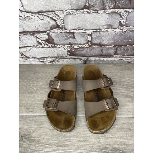 Birkenstock Arizona Mocha Brown Copper 2 Strap Slide Sandals Kids Sz 31EU/13M US - Picture 15 of 16